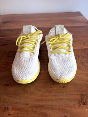 Pharrell x Adidas Tennis Hu White Yellow Gold Sneakers US 5.5